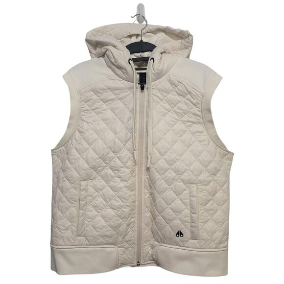 Moose Knuckles Rock Point 2 Quilted Hooded Vest Plaster White - Picture 15 of 15